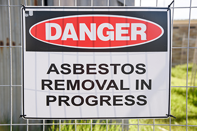 Asbestos removal sign